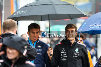 2023-07-27 - ALBON Alexander (tha), Williams Racing FW45, RUSSELL George (gbr), Mercedes AMG F1 Team W14, portrait during the 2023 Formula 1 MSC Cruises Belgian Grand Prix, 12th round of the 2023 Formula One World Championship from July 28 to 30, 2023 on the Circuit de Spa-Francorchamps, in Stavelot, Belgium - F1 - BELGIAN GRAND PRIX 2023 - FORMULA 1 - MOTORS