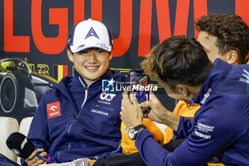 2023-07-27 - TSUNODA Yuki (jap), Scuderia AlphaTauri AT04, and ALBON Alexander (tha), Williams Racing FW45, portrait, press conference during the 2023 Formula 1 MSC Cruises Belgian Grand Prix, 12th round of the 2023 Formula One World Championship from July 28 to 30, 2023 on the Circuit de Spa-Francorchamps, in Stavelot, Belgium - F1 - BELGIAN GRAND PRIX 2023 - FORMULA 1 - MOTORS
