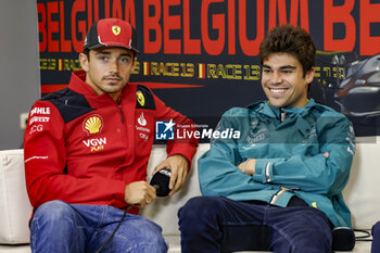 2023-07-27 - LECLERC Charles (mco), Scuderia Ferrari SF-23 and STROLL Lance (can), Aston Martin F1 Team AMR23, portrait, press conference during the 2023 Formula 1 MSC Cruises Belgian Grand Prix, 12th round of the 2023 Formula One World Championship from July 28 to 30, 2023 on the Circuit de Spa-Francorchamps, in Stavelot, Belgium - F1 - BELGIAN GRAND PRIX 2023 - FORMULA 1 - MOTORS