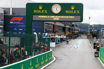 2023-07-29 - PitLane Viev with Rolex and Formula 1 Panel Logos - 2023 FORMULA 1 MSC CRUISES BELGIAN GRAND PRIX, FORMULA ONE WORLD CHAMPIONSHIP - SPRINT SHOOTOUT - FORMULA 1 - MOTORS