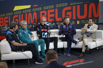 2023-07-28 - FAMIN Bruno (fra), Vice President of Alpine Motorsports, KRACK Mike (ger), Team Principal and CEO of Aston Martin F1 Team, ALUNNI BRAVI Alessandro (ita), Managing Director of Sauber Group & Team Representative, HORNER Christian (gbr), Team Principal of Red Bull Racing, portrait, press conference during the 2023 Formula 1 MSC Cruises Belgian Grand Prix, 12th round of the 2023 Formula One World Championship from July 28 to 30, 2023 on the Circuit de Spa-Francorchamps, in Stavelot, Belgium - F1 - BELGIAN GRAND PRIX 2023 - FORMULA 1 - MOTORS