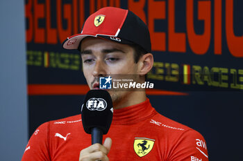 2023-07-28 - LECLERC Charles (mco), Scuderia Ferrari SF-23, portrait, press conference during the 2023 Formula 1 MSC Cruises Belgian Grand Prix, 12th round of the 2023 Formula One World Championship from July 28 to 30, 2023 on the Circuit de Spa-Francorchamps, in Stavelot, Belgium - F1 - BELGIAN GRAND PRIX 2023 - FORMULA 1 - MOTORS