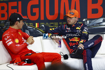 2023-07-28 - LECLERC Charles (mco), Scuderia Ferrari SF-23, VERSTAPPEN Max (ned), Red Bull Racing RB19, portrait, press conference during the 2023 Formula 1 MSC Cruises Belgian Grand Prix, 12th round of the 2023 Formula One World Championship from July 28 to 30, 2023 on the Circuit de Spa-Francorchamps, in Stavelot, Belgium - F1 - BELGIAN GRAND PRIX 2023 - FORMULA 1 - MOTORS