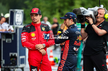 2023-07-28 - LECLERC Charles (mco), Scuderia Ferrari SF-23, PEREZ Sergio (mex), Red Bull Racing RB19, portrait during the 2023 Formula 1 MSC Cruises Belgian Grand Prix, 12th round of the 2023 Formula One World Championship from July 28 to 30, 2023 on the Circuit de Spa-Francorchamps, in Stavelot, Belgium - F1 - BELGIAN GRAND PRIX 2023 - FORMULA 1 - MOTORS