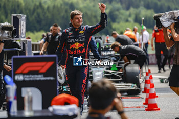 2023-07-29 - VERSTAPPEN Max (ned), Red Bull Racing RB19, portrait, celebrate his pole position during the 2023 Formula 1 MSC Cruises Belgian Grand Prix, 12th round of the 2023 Formula One World Championship from July 28 to 30, 2023 on the Circuit de Spa-Francorchamps, in Stavelot, Belgium - F1 - BELGIAN GRAND PRIX 2023 - FORMULA 1 - MOTORS