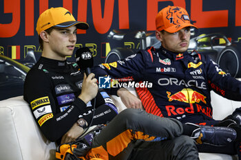 2023-07-29 - PIASTRI Oscar (aus), McLaren F1 Team MCL60, VERSTAPPEN Max (ned), Red Bull Racing RB19, portrait, press conference during the 2023 Formula 1 MSC Cruises Belgian Grand Prix, 12th round of the 2023 Formula One World Championship from July 28 to 30, 2023 on the Circuit de Spa-Francorchamps, in Stavelot, Belgium - F1 - BELGIAN GRAND PRIX 2023 - FORMULA 1 - MOTORS