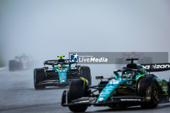 2023-07-29 - 14 ALONSO Fernando (spa), Aston Martin F1 Team AMR23, 18 STROLL Lance (can), Aston Martin F1 Team AMR23, action during the 2023 Formula 1 MSC Cruises Belgian Grand Prix, 12th round of the 2023 Formula One World Championship from July 28 to 30, 2023 on the Circuit de Spa-Francorchamps, in Stavelot, Belgium - F1 - BELGIAN GRAND PRIX 2023 - FORMULA 1 - MOTORS