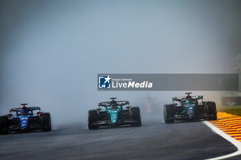 2023-07-29 - 23 ALBON Alexander (tha), Williams Racing FW45, 18 STROLL Lance (can), Aston Martin F1 Team AMR23, 63 RUSSELL George (gbr), Mercedes AMG F1 Team W14, action during the 2023 Formula 1 MSC Cruises Belgian Grand Prix, 12th round of the 2023 Formula One World Championship from July 28 to 30, 2023 on the Circuit de Spa-Francorchamps, in Stavelot, Belgium - F1 - BELGIAN GRAND PRIX 2023 - FORMULA 1 - MOTORS