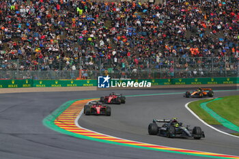 2023-07-29 - 44 HAMILTON Lewis (gbr), Mercedes AMG F1 Team W14, 55 SAINZ Carlos (spa), Scuderia Ferrari SF-23, 16 LECLERC Charles (mco), Scuderia Ferrari SF-23, action during the 2023 Formula 1 MSC Cruises Belgian Grand Prix, 12th round of the 2023 Formula One World Championship from July 28 to 30, 2023 on the Circuit de Spa-Francorchamps, in Stavelot, Belgium - F1 - BELGIAN GRAND PRIX 2023 - FORMULA 1 - MOTORS