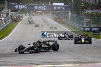 2023-07-29 - 44 HAMILTON Lewis (gbr), Mercedes AMG F1 Team W14, 11 PEREZ Sergio (mex), Red Bull Racing RB19, action, start of the race, depart, rain, pluie, during the 2023 Formula 1 MSC Cruises Belgian Grand Prix, 12th round of the 2023 Formula One World Championship from July 28 to 30, 2023 on the Circuit de Spa-Francorchamps, in Stavelot, Belgium - F1 - BELGIAN GRAND PRIX 2023 - FORMULA 1 - MOTORS
