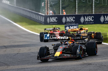 2023-07-29 - 01 VERSTAPPEN Max (nld), Red Bull Racing RB19, 81 PIASTRI Oscar (aus), McLaren F1 Team MCL60, 55 SAINZ Carlos (spa), Scuderia Ferrari SF-23, action during the 2023 Formula 1 MSC Cruises Belgian Grand Prix, 12th round of the 2023 Formula One World Championship from July 28 to 30, 2023 on the Circuit de Spa-Francorchamps, in Stavelot, Belgium - F1 - BELGIAN GRAND PRIX 2023 - FORMULA 1 - MOTORS
