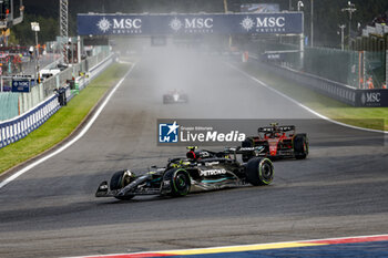 2023-07-29 - 44 HAMILTON Lewis (gbr), Mercedes AMG F1 Team W14, 55 SAINZ Carlos (spa), Scuderia Ferrari SF-23, action during the 2023 Formula 1 MSC Cruises Belgian Grand Prix, 12th round of the 2023 Formula One World Championship from July 28 to 30, 2023 on the Circuit de Spa-Francorchamps, in Stavelot, Belgium - F1 - BELGIAN GRAND PRIX 2023 - FORMULA 1 - MOTORS