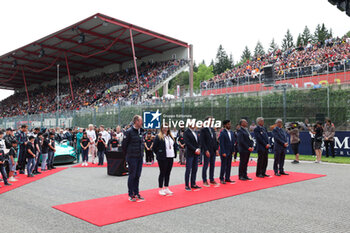 2023-07-30 - National Anthem: DOMENICALI Stefano (ita), Chairman and CEO Formula One Group FOG, Alexander De Croo, Prime Minister of Belgium, VIEGAS Jorge, President of the FIM, portrait, during the 2023 Formula 1 MSC Cruises Belgian Grand Prix, 12th round of the 2023 Formula One World Championship from July 28 to 30, 2023 on the Circuit de Spa-Francorchamps, in Stavelot, Belgium - F1 - BELGIAN GRAND PRIX 2023 - RACE - FORMULA 1 - MOTORS