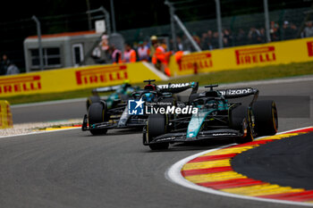 2023-07-30 - 18 STROLL Lance (can), Aston Martin F1 Team AMR23, 63 RUSSELL George (gbr), Mercedes AMG F1 Team W14, action during the 2023 Formula 1 MSC Cruises Belgian Grand Prix, 12th round of the 2023 Formula One World Championship from July 28 to 30, 2023 on the Circuit de Spa-Francorchamps, in Stavelot, Belgium - F1 - BELGIAN GRAND PRIX 2023 - RACE - FORMULA 1 - MOTORS