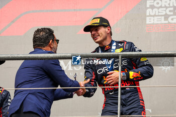 2023-07-30 - VERSTAPPEN Max (ned), Red Bull Racing RB19, portrait podium during the 2023 Formula 1 MSC Cruises Belgian Grand Prix, 12th round of the 2023 Formula One World Championship from July 28 to 30, 2023 on the Circuit de Spa-Francorchamps, in Stavelot, Belgium - F1 - BELGIAN GRAND PRIX 2023 - RACE - FORMULA 1 - MOTORS