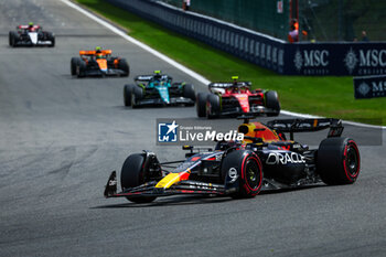 2023-07-30 - 01 VERSTAPPEN Max (nld), Red Bull Racing RB19, 55 SAINZ Carlos (spa), Scuderia Ferrari SF-23, action during the 2023 Formula 1 MSC Cruises Belgian Grand Prix, 12th round of the 2023 Formula One World Championship from July 28 to 30, 2023 on the Circuit de Spa-Francorchamps, in Stavelot, Belgium - F1 - BELGIAN GRAND PRIX 2023 - RACE - FORMULA 1 - MOTORS