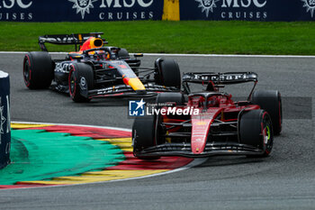 2023-07-30 - 16 LECLERC Charles (mco), Scuderia Ferrari SF-23, 01 VERSTAPPEN Max (nld), Red Bull Racing RB19, action during the 2023 Formula 1 MSC Cruises Belgian Grand Prix, 12th round of the 2023 Formula One World Championship from July 28 to 30, 2023 on the Circuit de Spa-Francorchamps, in Stavelot, Belgium - F1 - BELGIAN GRAND PRIX 2023 - RACE - FORMULA 1 - MOTORS