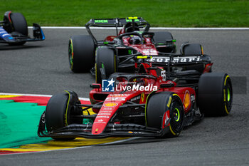 2023-07-30 - 55 SAINZ Carlos (spa), Scuderia Ferrari SF-23, action during the 2023 Formula 1 MSC Cruises Belgian Grand Prix, 12th round of the 2023 Formula One World Championship from July 28 to 30, 2023 on the Circuit de Spa-Francorchamps, in Stavelot, Belgium - F1 - BELGIAN GRAND PRIX 2023 - RACE - FORMULA 1 - MOTORS