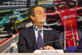 2023-08-29 - Attilio Fontana, Lombardy region president, during the presentation press conference Formula 1 Pirelli Gran Premio d'Italia 2023 on August 29th, 2023 in Monza, Italy. - 2023 GP FORMULA 1 PIRELLI GRAND PRIX, GRAN PREMIO D'ITALIA - PRESS CONFERENCE - FORMULA 1 - MOTORS