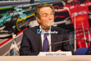 2023-08-29 - Attilio Fontana, president of Lombardy region, during the presentation press conference Formula 1 Pirelli Gran Premio d'Italia 2023 on August 29th, 2023 in Monza, Italy. - 2023 GP FORMULA 1 PIRELLI GRAND PRIX, GRAN PREMIO D'ITALIA - PRESS CONFERENCE - FORMULA 1 - MOTORS