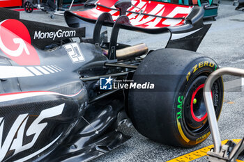 2023-08-25 - Haas F1 Team VF-23 Ferrari, Mechanical detail of the rear suspension, floor, body and rear wing during the 2023 Formula 1 Heineken Dutch Grand Prix, 13th round of the 2023 Formula One World Championship from August 25 to 28, 2023 on the Zandvoort Circuit, in Zandvoort, Netherlands - F1 - DUTCH GRAND PRIX 2023 - FORMULA 1 - MOTORS