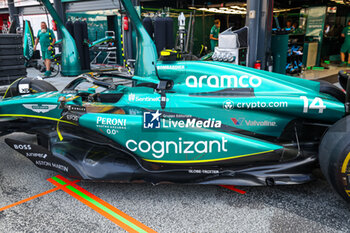 2023-08-25 - Aston Martin F1 Team AMR23, mechanical detail of the floor, air inlet and sidepod during the 2023 Formula 1 Heineken Dutch Grand Prix, 13th round of the 2023 Formula One World Championship from August 25 to 28, 2023 on the Zandvoort Circuit, in Zandvoort, Netherlands - F1 - DUTCH GRAND PRIX 2023 - FORMULA 1 - MOTORS
