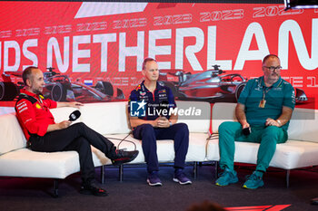 2023-08-25 - CARDILE Enrico (ita), Head of Chassis Area of the Scuderia Ferrari, MONAGHAN Paul, Chief Engineer & Car Engineering of Red Bull Racing, MCCULLOUGH Tom, Performance Engineering Director of Aston Martin F1 Team, portrait, during the 2023 Formula 1 Heineken Dutch Grand Prix, 13th round of the 2023 Formula One World Championship from August 25 to 28, 2023 on the Zandvoort Circuit, in Zandvoort, Netherlands - F1 - DUTCH GRAND PRIX 2023 - FORMULA 1 - MOTORS