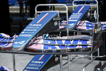 2023-08-31 - Alpine F1 Team A523, mechanical detail front wing detail during the 2023 Formula 1 Pirelli Grand Premio d’Italia Grand Prix, 14th round of the 2023 Formula One World Championship from September 1 to 3, 2023 on the Autodromo Nazionale di Monza, in Monza, Italy - F1 - ITALIAN GRAND PRIX 2023 - FORMULA 1 - MOTORS