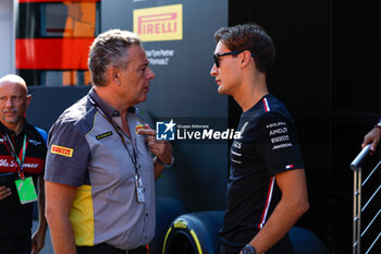 2023-09-01 - RUSSELL George (gbr), Mercedes AMG F1 Team W14, portrait ISOLA Mario (ita), Motorsport Racing Manager of Pirelli, portrait during the 2023 Formula 1 Pirelli Grand Premio d’Italia Grand Prix, 14th round of the 2023 Formula One World Championship from September 1 to 3, 2023 on the Autodromo Nazionale di Monza, in Monza, Italy - F1 - ITALIAN GRAND PRIX 2023  - FORMULA 1 - MOTORS