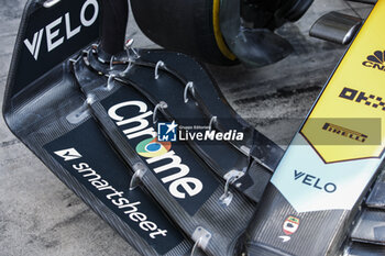2023-09-01 - McLaren F1 Team MCL60, mechanical detail front wing during the 2023 Formula 1 Pirelli Grand Premio d’Italia Grand Prix, 14th round of the 2023 Formula One World Championship from September 1 to 3, 2023 on the Autodromo Nazionale di Monza, in Monza, Italy - F1 - ITALIAN GRAND PRIX 2023  - FORMULA 1 - MOTORS