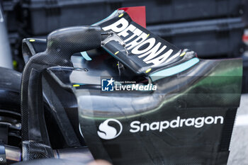 2023-09-01 - Mercedes AMG F1 Team W14, mechanical detail rear wing during the 2023 Formula 1 Pirelli Grand Premio d’Italia Grand Prix, 14th round of the 2023 Formula One World Championship from September 1 to 3, 2023 on the Autodromo Nazionale di Monza, in Monza, Italy - F1 - ITALIAN GRAND PRIX 2023  - FORMULA 1 - MOTORS