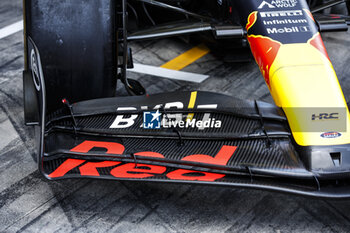 2023-09-01 - Red Bull Racing RB19, mechanical detail front wing during the 2023 Formula 1 Pirelli Grand Premio d’Italia Grand Prix, 14th round of the 2023 Formula One World Championship from September 1 to 3, 2023 on the Autodromo Nazionale di Monza, in Monza, Italy - F1 - ITALIAN GRAND PRIX 2023  - FORMULA 1 - MOTORS