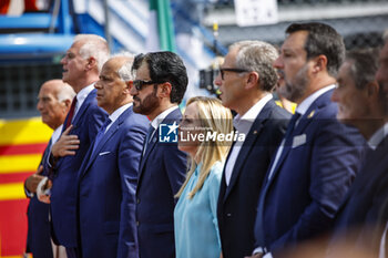 2023-09-03 - BEN SULAYEM Mohammed (uae), President of the FIA, portrait with Italian prime minister Meloni Giorgia and DOMENICALI Stefano (ita), Chairman and CEO Formula One Group FOG during the 2023 Formula 1 Pirelli Grand Premio d’Italia Grand Prix, 14th round of the 2023 Formula One World Championship from September 1 to 3, 2023 on the Autodromo Nazionale di Monza, in Monza, Italy - F1 - ITALIAN GRAND PRIX 2023 - RACE - FORMULA 1 - MOTORS