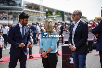 2023-09-03 - BEN SULAYEM Mohammed (uae), President of the FIA, portrait with Italian prime minister Meloni Giorgia and DOMENICALI Stefano (ita), Chairman and CEO Formula One Group FOG during the 2023 Formula 1 Pirelli Grand Premio d’Italia Grand Prix, 14th round of the 2023 Formula One World Championship from September 1 to 3, 2023 on the Autodromo Nazionale di Monza, in Monza, Italy - F1 - ITALIAN GRAND PRIX 2023 - RACE - FORMULA 1 - MOTORS