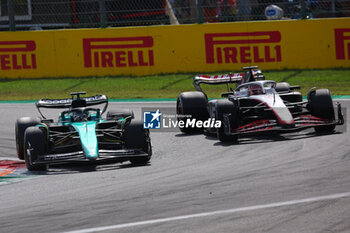 2023-09-03 - 18 STROLL Lance (can), Aston Martin F1 Team AMR23, action 20 MAGNUSSEN Kevin (den), Haas F1 Team VF-23 Ferrari, action during the 2023 Formula 1 Pirelli Grand Premio d’Italia Grand Prix, 14th round of the 2023 Formula One World Championship from September 1 to 3, 2023 on the Autodromo Nazionale di Monza, in Monza, Italy - F1 - ITALIAN GRAND PRIX 2023 - RACE - FORMULA 1 - MOTORS