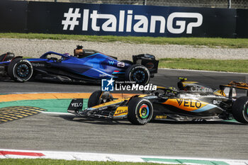 2023-09-03 - 04 NORRIS Lando (gbr), McLaren F1 Team MCL60, action 23 ALBON Alexander (tha), Williams Racing FW45, action during the 2023 Formula 1 Pirelli Grand Premio d’Italia Grand Prix, 14th round of the 2023 Formula One World Championship from September 1 to 3, 2023 on the Autodromo Nazionale di Monza, in Monza, Italy - F1 - ITALIAN GRAND PRIX 2023 - RACE - FORMULA 1 - MOTORS
