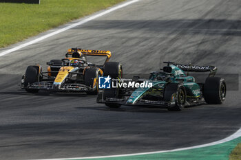 2023-09-03 - 81 PIASTRI Oscar (aus), McLaren F1 Team MCL60, action 18 STROLL Lance (can), Aston Martin F1 Team AMR23, action during the 2023 Formula 1 Pirelli Grand Premio d’Italia Grand Prix, 14th round of the 2023 Formula One World Championship from September 1 to 3, 2023 on the Autodromo Nazionale di Monza, in Monza, Italy - F1 - ITALIAN GRAND PRIX 2023 - RACE - FORMULA 1 - MOTORS