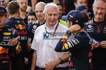 2023-09-03 - MARKO Helmut (aut), Drivers’ Manager of Red Bull Racing, portrait PEREZ Sergio (mex), Red Bull Racing RB19, portrait during the 2023 Formula 1 Pirelli Grand Premio d’Italia Grand Prix, 14th round of the 2023 Formula One World Championship from September 1 to 3, 2023 on the Autodromo Nazionale di Monza, in Monza, Italy - F1 - ITALIAN GRAND PRIX 2023 - RACE - FORMULA 1 - MOTORS