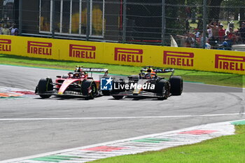 2023-09-03 - 55 SAINZ Carlos (spa), Scuderia Ferrari SF-23, action 01 VERSTAPPEN Max (nld), Red Bull Racing RB19, action during the 2023 Formula 1 Pirelli Grand Premio d’Italia Grand Prix, 14th round of the 2023 Formula One World Championship from September 1 to 3, 2023 on the Autodromo Nazionale di Monza, in Monza, Italy - F1 - ITALIAN GRAND PRIX 2023 - RACE - FORMULA 1 - MOTORS