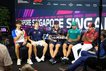 2023-09-14 - GASLY Pierre (fra), Alpine F1 Team A523, LAWSON Liam (nzl), Scuderia AlphaTauri AT04, VERSTAPPEN Max (ned), Red Bull Racing RB19,ALONSO Fernando (spa), Aston Martin F1 Team AMR23, SAINZ Carlos (spa), Scuderia Ferrari SF-23, portrait, during the 2023 Formula 1 Singapore Airlines Singapore Grand Prix, 15th round of the 2023 Formula One World Championship from September 15 to 17, 2023 on the Marina Bay Street Circuit, in Singapore - F1 - SINGAPORE GRAND PRIX 2023 - FORMULA 1 - MOTORS