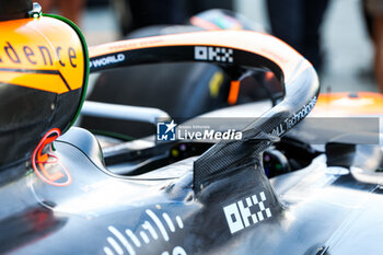 2023-09-15 - McLaren F1 Team MCL60, mechanical detail of halo during the 2023 Formula 1 Singapore Airlines Singapore Grand Prix, 15th round of the 2023 Formula One World Championship from September 15 to 17, 2023 on the Marina Bay Street Circuit, in Singapore - F1 - SINGAPORE GRAND PRIX 2023 - FORMULA 1 - MOTORS