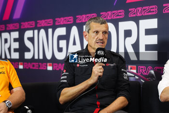 2023-09-15 - press conference STEINER Guenther (ita), Team Principal of Haas F1 team, portrait during the 2023 Formula 1 Singapore Airlines Singapore Grand Prix, 15th round of the 2023 Formula One World Championship from September 15 to 17, 2023 on the Marina Bay Street Circuit, in Singapore - F1 - SINGAPORE GRAND PRIX 2023 - FORMULA 1 - MOTORS