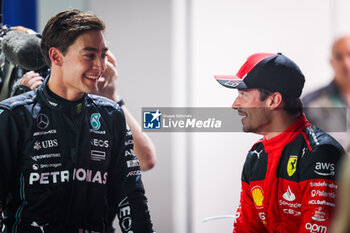 2023-09-16 - RUSSELL George (gbr), Mercedes AMG F1 Team W14, LECLERC Charles (mco), Scuderia Ferrari SF-23, portrait during the 2023 Formula 1 Singapore Airlines Singapore Grand Prix, 15th round of the 2023 Formula One World Championship from September 15 to 17, 2023 on the Marina Bay Street Circuit, in Singapore - F1 - SINGAPORE GRAND PRIX 2023 - FORMULA 1 - MOTORS