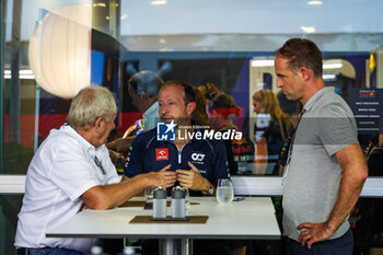2023-09-17 - MARKO Helmut (aut), Drivers’ Manager of Red Bull Racing, BAYER Peter, CEO of AlphaTauri, MINTZLAFF Oliver, Chief Executive of Corporate Projects and Investments, Red Bull GmbH, portrait, during the 2023 Formula 1 Singapore Airlines Singapore Grand Prix, 15th round of the 2023 Formula One World Championship from September 15 to 17, 2023 on the Marina Bay Street Circuit, in Singapore - F1 - SINGAPORE GRAND PRIX 2023 - RACE - FORMULA 1 - MOTORS