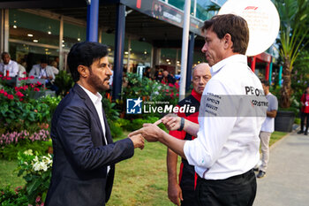 2023-09-17 - BEN SULAYEM Mohammed (uae), President of the FIA, WOLFF Toto (aut), Team Principal & CEO of Mercedes AMG F1 Team, portrait during the 2023 Formula 1 Singapore Airlines Singapore Grand Prix, 15th round of the 2023 Formula One World Championship from September 15 to 17, 2023 on the Marina Bay Street Circuit, in Singapore - F1 - SINGAPORE GRAND PRIX 2023 - RACE - FORMULA 1 - MOTORS