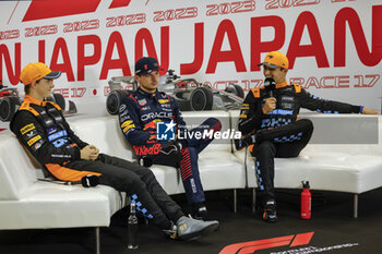 2023-09-23 - VERSTAPPEN Max (ned), Red Bull Racing RB19, portrait PIASTRI Oscar (aus), McLaren F1 Team MCL60, portrait NORRIS Lando (gbr), McLaren F1 Team MCL60, portrait during the 2023 Formula 1 Lenovo Japanese Grand Prix, 16th round of the 2023 Formula One World Championship from September 22 to 24, 2023 on the Suzuka International Racing Course, in Suzuka - F1 - JAPANESE GRAND PRIX 2023 - FORMULA 1 - MOTORS