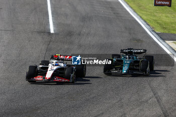 2023-09-24 - 27 HULKENBERG Nico (ger), Haas F1 Team VF-23 Ferrari, action 18 STROLL Lance (can), Aston Martin F1 Team AMR23, action during the 2023 Formula 1 Lenovo Japanese Grand Prix, 16th round of the 2023 Formula One World Championship from September 22 to 24, 2023 on the Suzuka International Racing Course, in Suzuka - F1 - JAPANESE GRAND PRIX 2023 - RACE - FORMULA 1 - MOTORS