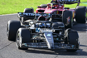 2023-09-24 - 63 RUSSELL George (gbr), Mercedes AMG F1 Team W14, action 16 LECLERC Charles (mco), Scuderia Ferrari SF-23, action during the 2023 Formula 1 Lenovo Japanese Grand Prix, 16th round of the 2023 Formula One World Championship from September 22 to 24, 2023 on the Suzuka International Racing Course, in Suzuka - F1 - JAPANESE GRAND PRIX 2023 - RACE - FORMULA 1 - MOTORS