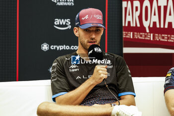 2023-10-05 - GASLY Pierre (fra), Alpine F1 Team A523, portrait press conference during the 2023 Formula 1 Qatar Grand Prix, 17th round of the 2023 Formula One World Championship from October 6 to 8, 2023 on the Lusail International Circuit, in Doha, Qatar - F1 - QATAR GRAND PRIX 2023 - FORMULA 1 - MOTORS