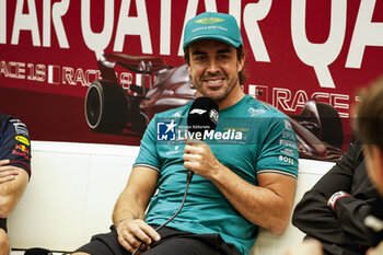 2023-10-05 - ALONSO Fernando (spa), Aston Martin F1 Team AMR23, portrait press conference during the 2023 Formula 1 Qatar Grand Prix, 17th round of the 2023 Formula One World Championship from October 6 to 8, 2023 on the Lusail International Circuit, in Doha, Qatar - F1 - QATAR GRAND PRIX 2023 - FORMULA 1 - MOTORS